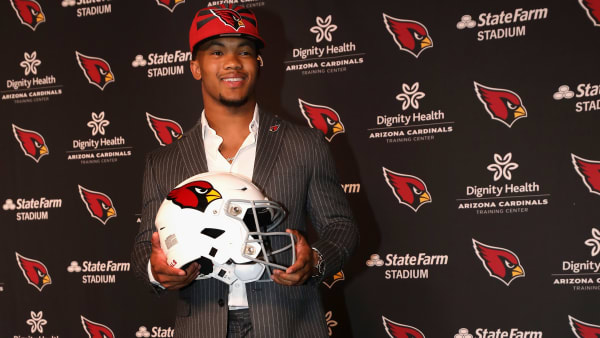 TEMPE, ARIZONA - APRIL 26: Quarterback Kyler Murray of the Arizona Cardinals poses during a press conference at the Dignity Health Arizona Cardinals Training Center on April 26, 2019 in Tempe, Arizona. Murray was the first pick overall by the Arizona Cardinals in the 2019 NFL Draft. (Photo by Christian Petersen/Getty Images) TEMPE, ARIZONA - APRIL 26: Quarterback Kyler Murray of the Arizona Cardinals poses during a press conference at the Dignity Health Arizona Cardinals Training Center on April 26, 2019 in Tempe, Arizona. Murray was the first pick overall by the Arizona Cardinals in the 2019 NFL Draft. (Photo by Christian Petersen/Getty Images)