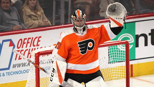 PHILADELPHIA, PENNSYLVANIA - APRIL 06: Carter Hart #79 of the Philadelphia Flyers skates against the Carolina Hurricanes at the Wells Fargo Center on April 06, 2019 in Philadelphia, Pennsylvania. (Photo by Bruce Bennett/Getty Images) PHILADELPHIA, PENNSYLVANIA - APRIL 06: Carter Hart #79 of the Philadelphia Flyers skates against the Carolina Hurricanes at the Wells Fargo Center on April 06, 2019 in Philadelphia, Pennsylvania. (Photo by Bruce Bennett/Getty Images)