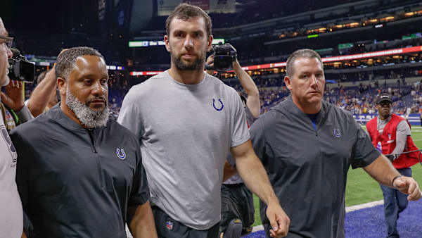 INDIANAPOLIS, IN - AUGUST 24: Andrew Luck #12 of the Indianapolis Colts walks off the field following reports of his retirement from the NFL after the preseason game against the Chicago Bears at Lucas Oil Stadium on August 24, 2019 in Indianapolis, Indiana. (Photo by Michael Hickey/Getty Images) INDIANAPOLIS, IN - AUGUST 24: Andrew Luck #12 of the Indianapolis Colts walks off the field following reports of his retirement from the NFL after the preseason game against the Chicago Bears at Lucas Oil Stadium on August 24, 2019 in Indianapolis, Indiana. (Photo by Michael Hickey/Getty Images)