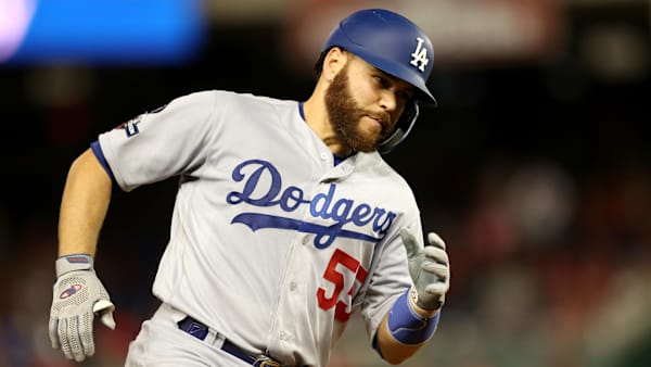 WASHINGTON, DC - OCTOBER 06: Russell Martin #55 of the Los Angeles Dodgers runs the bases after hitting a two run home run in the ninth inning of Game 3 of the NLDS against the Washington Nationals at Nationals Park on October 06, 2019 in Washington, DC. (Photo by Rob Carr/Getty Images) WASHINGTON, DC - OCTOBER 06: Russell Martin #55 of the Los Angeles Dodgers runs the bases after hitting a two run home run in the ninth inning of Game 3 of the NLDS against the Washington Nationals at Nationals Park on October 06, 2019 in Washington, DC. (Photo by Rob Carr/Getty Images)