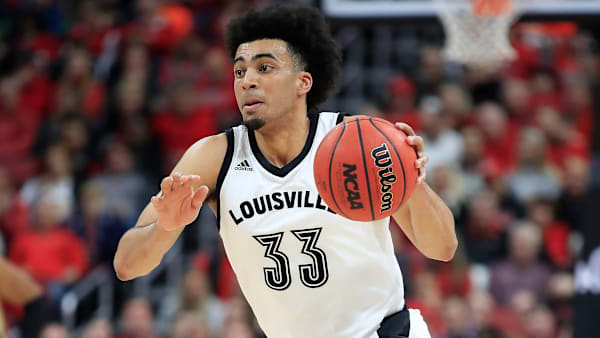Louisville's Jordan Nwora drives into the paint in a game against the Florida State Seminoles. Louisville's Jordan Nwora drives into the paint in a game against the Florida State Seminoles.