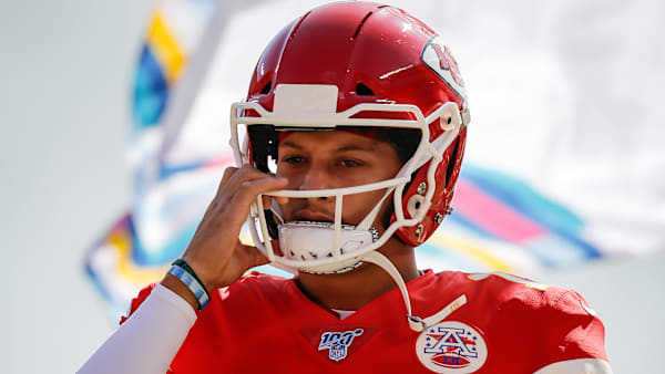 KANSAS CITY, MO - OCTOBER 13: Patrick Mahomes #15 of the Kansas City Chiefs runs onto the football field during player introductions prior to the game against the Houston Texans at Arrowhead Stadium on October 13, 2019 in Kansas City, Missouri. (Photo by David Eulitt/Getty Images) KANSAS CITY, MO - OCTOBER 13: Patrick Mahomes #15 of the Kansas City Chiefs runs onto the football field during player introductions prior to the game against the Houston Texans at Arrowhead Stadium on October 13, 2019 in Kansas City, Missouri. (Photo by David Eulitt/Getty Images)