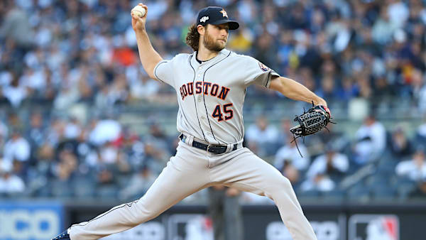 NEW YORK, NEW YORK - OCTOBER 15: Gerrit Cole #45 of the Houston Astros in action against the New York Yankees during game three of the American League Championship Series at Yankee Stadium at Yankee Stadium on October 15, 2019 in New York City. Houston Astros defeated the New York Yankees 4-1. (Photo by Mike Stobe/Getty Images) NEW YORK, NEW YORK - OCTOBER 15: Gerrit Cole #45 of the Houston Astros in action against the New York Yankees during game three of the American League Championship Series at Yankee Stadium at Yankee Stadium on October 15, 2019 in New York City. Houston Astros defeated the New York Yankees 4-1. (Photo by Mike Stobe/Getty Images)