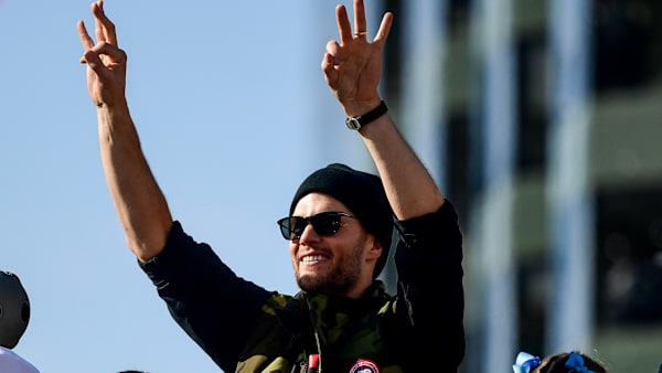 BOSTON, MASSACHUSETTS - FEBRUARY 05: Tom Brady #12 of the New England Patriots reacts during the Super Bowl Victory Parade on February 05, 2019 in Boston, Massachusetts. (Photo by Billie Weiss/Getty Images) BOSTON, MASSACHUSETTS - FEBRUARY 05: Tom Brady #12 of the New England Patriots reacts during the Super Bowl Victory Parade on February 05, 2019 in Boston, Massachusetts. (Photo by Billie Weiss/Getty Images)