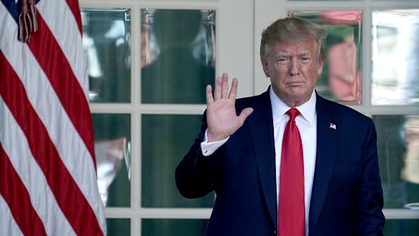 WASHINGTON, DC - AUGUST 29: U.S. President Donald Trump heads back to the Oval Office after attending an event establishing the U.S. Space Command, the sixth national armed service, in the Rose Garden at the White House August 29, 2019 in Washington, DC. Citing potential threats from China and Russia and the nation’s reliance on satellites for defense operations, Trump said the U.S. needs to launch a 'space force.' U.S. Air Force Gen. John Raymond will serve as the first head of Space Command, which will have 87 active units handling operations such as missile warning, satellite surveillance, space control and space support. (Photo by Chip Somodevilla/Getty Images) WASHINGTON, DC - AUGUST 29: U.S. President Donald Trump heads back to the Oval Office after attending an event establishing the U.S. Space Command, the sixth national armed service, in the Rose Garden at the White House August 29, 2019 in Washington, DC. Citing potential threats from China and Russia and the nation’s reliance on satellites for defense operations, Trump said the U.S. needs to launch a 'space force.' U.S. Air Force Gen. John Raymond will serve as the first head of Space Command, which will have 87 active units handling operations such as missile warning, satellite surveillance, space control and space support. (Photo by Chip Somodevilla/Getty Images)