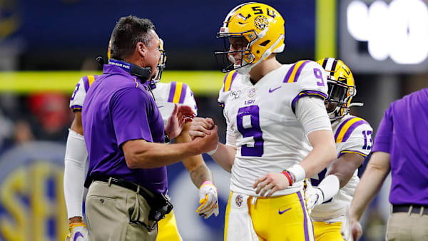 Ed Orgeron, Joe Burrow Ed Orgeron, Joe Burrow