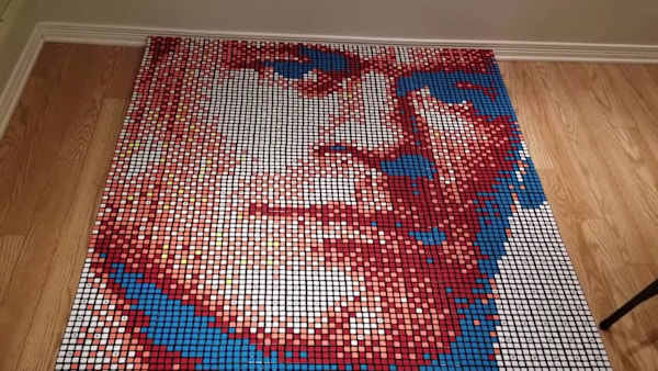 John Cena Rubik's Cube portrait John Cena Rubik's Cube portrait