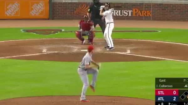 Charlie Culberson extends the Braves lead over the Cardinals on Wednesday with his two-run homerun. Charlie Culberson extends the Braves lead over the Cardinals on Wednesday with his two-run homerun.