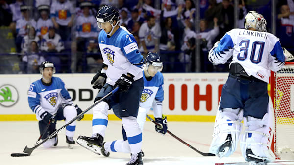 KOSICE, SLOVAKIA - MAY 11: Oliwer Kaski of Finland reacts during the 2019 IIHF Ice Hockey World Championship Slovakia group A game between Slovakia and Finland at Steel Arena on May 11, 2019 in Kosice, Slovakia. (Photo by Martin Rose/Getty Images) KOSICE, SLOVAKIA - MAY 11: Oliwer Kaski of Finland reacts during the 2019 IIHF Ice Hockey World Championship Slovakia group A game between Slovakia and Finland at Steel Arena on May 11, 2019 in Kosice, Slovakia. (Photo by Martin Rose/Getty Images)