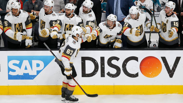 SAN JOSE, CA - APRIL 23: Max Pacioretty #67 of the Vegas Golden Knights celebrates after scoring against the San Jose Sharks in Game Seven of the Western Conference First Round during the 2019 NHL Stanley Cup Playoffs at SAP Center on April 23, 2019 in San Jose, California. (Photo by Lachlan Cunningham/Getty Images) SAN JOSE, CA - APRIL 23: Max Pacioretty #67 of the Vegas Golden Knights celebrates after scoring against the San Jose Sharks in Game Seven of the Western Conference First Round during the 2019 NHL Stanley Cup Playoffs at SAP Center on April 23, 2019 in San Jose, California. (Photo by Lachlan Cunningham/Getty Images)