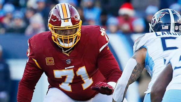 NASHVILLE, TN - DECEMBER 22: Trent Williams #71 of the Washington Redskins plays against the Tennessee Titans at Nissan Stadium on December 22, 2018 in Nashville, Tennessee. (Photo by Frederick Breedon/Getty Images) NASHVILLE, TN - DECEMBER 22: Trent Williams #71 of the Washington Redskins plays against the Tennessee Titans at Nissan Stadium on December 22, 2018 in Nashville, Tennessee. (Photo by Frederick Breedon/Getty Images)