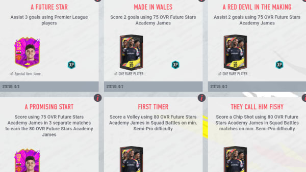 Daniel James received the second FUT Future Stars Academy objective card Daniel James received the second FUT Future Stars Academy objective card