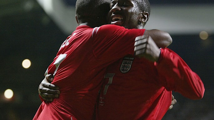 picture England V Ukraine 2004 every england player to score on their