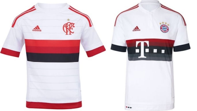 Uniformes parecidos com o do flamengo