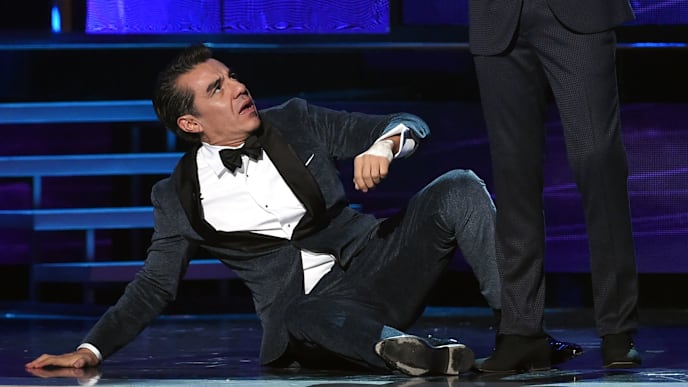 LAS VEGAS, NV - NOVEMBER 20: Actor Adrian Uribe (L) and co-host Eugenio Derbez joke around during the 15th annual Latin GRAMMY Awards at the MGM Grand Garden Arena on November 20, 2014 in Las Vegas, Nevada. (Photo by Ethan Miller/Getty Images) LAS VEGAS, NV - NOVEMBER 20: Actor Adrian Uribe (L) and co-host Eugenio Derbez joke around during the 15th annual Latin GRAMMY Awards at the MGM Grand Garden Arena on November 20, 2014 in Las Vegas, Nevada. (Photo by Ethan Miller/Getty Images)