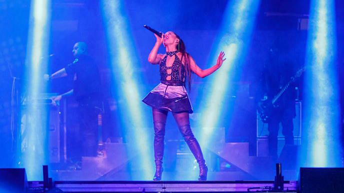 LOS ANGELES, CA - JUNE 02: (EDITORIAL USE ONLY. NO COMMERCIAL USE) Ariana Grande performs onstage during the 2018 iHeartRadio Wango Tango by AT&T at Banc of California Stadium on June 2, 2018 in Los Angeles, California. (Photo by Rich Polk/Getty Images for iHeartMedia ) LOS ANGELES, CA - JUNE 02: (EDITORIAL USE ONLY. NO COMMERCIAL USE) Ariana Grande performs onstage during the 2018 iHeartRadio Wango Tango by AT&T at Banc of California Stadium on June 2, 2018 in Los Angeles, California. (Photo by Rich Polk/Getty Images for iHeartMedia )