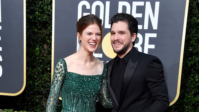 'Game of Thrones' co-stars and real-life couple Kit Harington and Rose Leslie at Golden Globes 'Game of Thrones' co-stars and real-life couple Kit Harington and Rose Leslie at Golden Globes