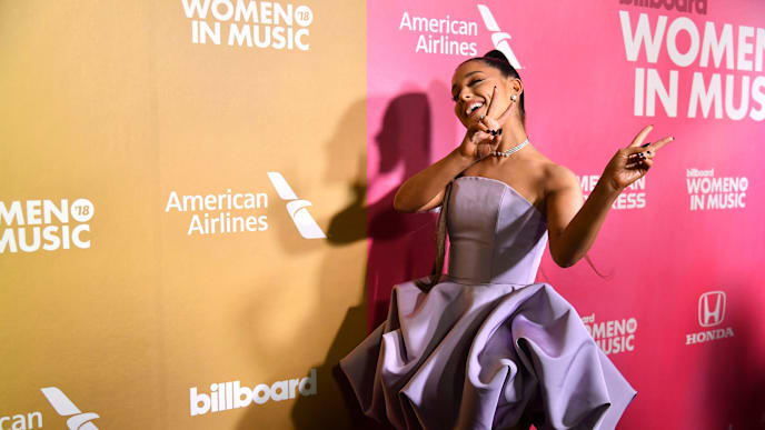 NEW YORK, NEW YORK - DECEMBER 06: Singer Ariana Grande attends the Billboard Women In Music 2018 on December 06, 2018 in New York City. (Photo by Mike Coppola/Getty Images for Billboard ) NEW YORK, NEW YORK - DECEMBER 06: Singer Ariana Grande attends the Billboard Women In Music 2018 on December 06, 2018 in New York City. (Photo by Mike Coppola/Getty Images for Billboard )