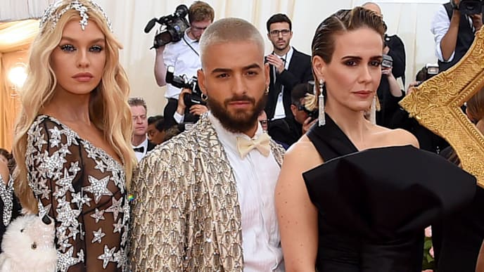 NEW YORK, NEW YORK - MAY 06: Gwen Stefani, Jeremy Scott, Bella Hadid, Stella Maxwell, Maluma, Sarah Paulson, Tracee Ellis Ross, Denek K, and Violet Chachki attend The 2019 Met Gala Celebrating Camp: Notes on Fashion at Metropolitan Museum of Art on May 06, 2019 in New York City. (Photo by Jamie McCarthy/Getty Images) NEW YORK, NEW YORK - MAY 06: Gwen Stefani, Jeremy Scott, Bella Hadid, Stella Maxwell, Maluma, Sarah Paulson, Tracee Ellis Ross, Denek K, and Violet Chachki attend The 2019 Met Gala Celebrating Camp: Notes on Fashion at Metropolitan Museum of Art on May 06, 2019 in New York City. (Photo by Jamie McCarthy/Getty Images)