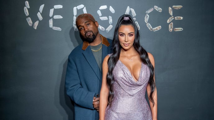 NEW YORK, NEW YORK - DECEMBER 02: Kanye West and Kim Kardashian West attend the the Versace fall 2019 fashion show at the American Stock Exchange Building in lower Manhattan on December 02, 2018 in New York City. (Photo by Roy Rochlin/Getty Images) NEW YORK, NEW YORK - DECEMBER 02: Kanye West and Kim Kardashian West attend the the Versace fall 2019 fashion show at the American Stock Exchange Building in lower Manhattan on December 02, 2018 in New York City. (Photo by Roy Rochlin/Getty Images)