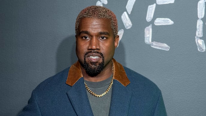 NEW YORK, NEW YORK - DECEMBER 02: Kanye West attends the the Versace fall 2019 fashion show at the American Stock Exchange Building in lower Manhattan on December 02, 2018 in New York City. (Photo by Roy Rochlin/Getty Images) NEW YORK, NEW YORK - DECEMBER 02: Kanye West attends the the Versace fall 2019 fashion show at the American Stock Exchange Building in lower Manhattan on December 02, 2018 in New York City. (Photo by Roy Rochlin/Getty Images)
