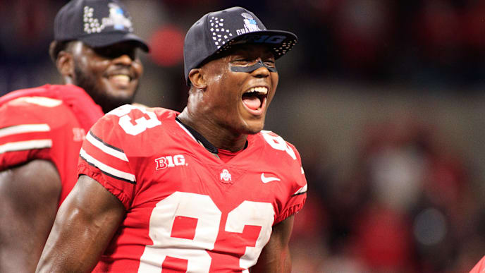 INDIANAPOLIS, IN - DECEMBER 01: Terry McLaurin #83 of the Ohio State Buckeyes celebrates after winning the Big Ten Championship against the Northwestern Wildcats at Lucas Oil Stadium on December 1, 2018 in Indianapolis, Indiana. (Photo by Justin Casterline/Getty Images) INDIANAPOLIS, IN - DECEMBER 01: Terry McLaurin #83 of the Ohio State Buckeyes celebrates after winning the Big Ten Championship against the Northwestern Wildcats at Lucas Oil Stadium on December 1, 2018 in Indianapolis, Indiana. (Photo by Justin Casterline/Getty Images)