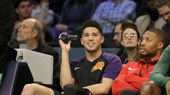 Devin Booker, Damian Lillard, Khris Middleton Devin Booker, Damian Lillard, Khris Middleton