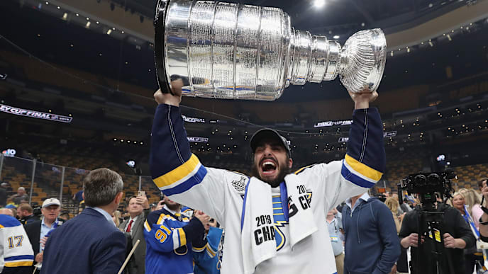 BOSTON, MASSACHUSETTS - JUNE 12: Robby Fabbri #15 of the St. Louis Blues holds the Stanley Cup following the Blues victory over the Boston Bruins at TD Garden on June 12, 2019 in Boston, Massachusetts. (Photo by Bruce Bennett/Getty Images) BOSTON, MASSACHUSETTS - JUNE 12: Robby Fabbri #15 of the St. Louis Blues holds the Stanley Cup following the Blues victory over the Boston Bruins at TD Garden on June 12, 2019 in Boston, Massachusetts. (Photo by Bruce Bennett/Getty Images)