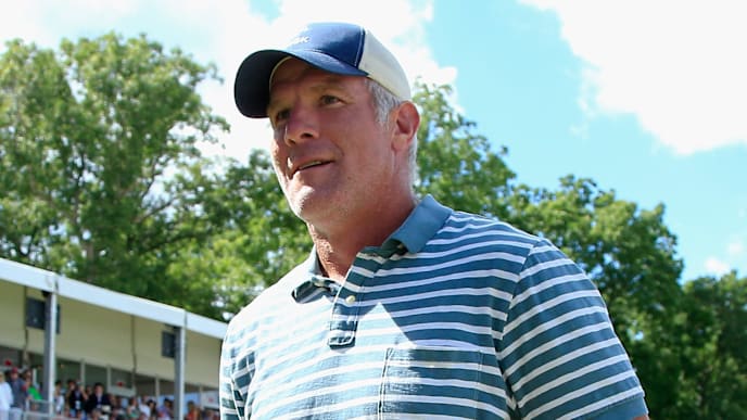 MADISON, WI - JUNE 24: Bret Favre during the Celebrity Foursome to benefit the American Family Children's Hospital held during the second round of the American Family Insurance Championship held at University Ridge Golf Course on June 24, 2017 in Madison, Wisconsin. (Photo by Michael Cohen/Getty Images) MADISON, WI - JUNE 24: Bret Favre during the Celebrity Foursome to benefit the American Family Children's Hospital held during the second round of the American Family Insurance Championship held at University Ridge Golf Course on June 24, 2017 in Madison, Wisconsin. (Photo by Michael Cohen/Getty Images)