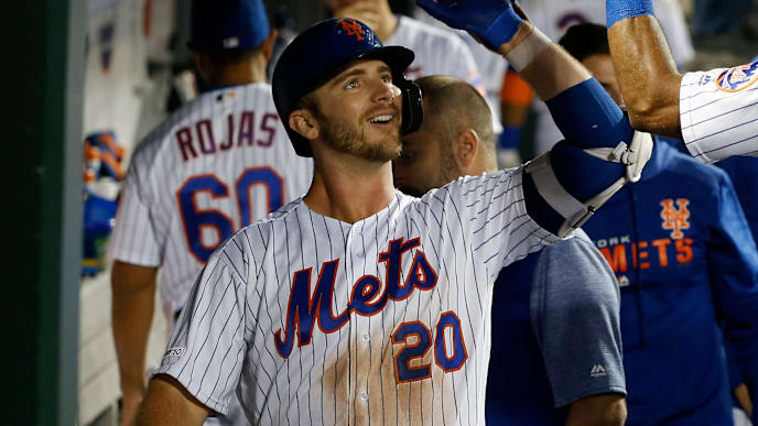 NEW YORK, NEW YORK - SEPTEMBER 09: Pete Alonso #20 of the New York Mets celebrates his fifth inning home run against the Arizona Diamondbacks with teammate Amed Rosario #1 at Citi Field on September 09, 2019 in New York City. (Photo by Jim McIsaac/Getty Images) NEW YORK, NEW YORK - SEPTEMBER 09: Pete Alonso #20 of the New York Mets celebrates his fifth inning home run against the Arizona Diamondbacks with teammate Amed Rosario #1 at Citi Field on September 09, 2019 in New York City. (Photo by Jim McIsaac/Getty Images)