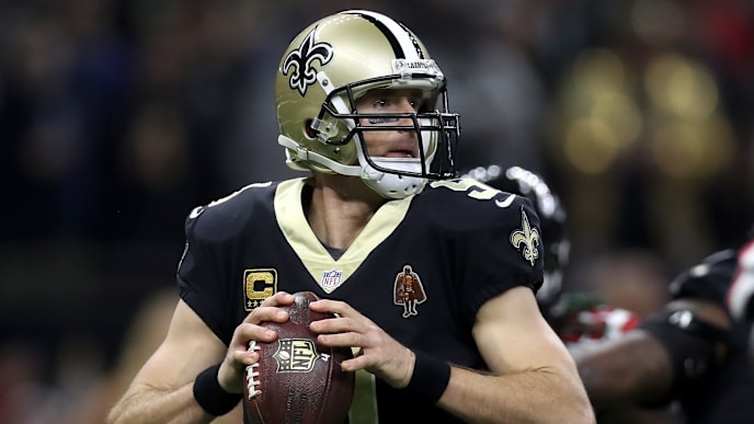 NEW ORLEANS, LA - DECEMBER 24: Drew Brees #9 of the New Orleans Saints in action against the Atlanta Falcons at Mercedes-Benz Superdome on December 24, 2017 in New Orleans, Louisiana. (Photo by Chris Graythen/Getty Images) NEW ORLEANS, LA - DECEMBER 24: Drew Brees #9 of the New Orleans Saints in action against the Atlanta Falcons at Mercedes-Benz Superdome on December 24, 2017 in New Orleans, Louisiana. (Photo by Chris Graythen/Getty Images)