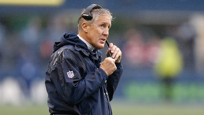 SEATTLE, WA - OCTOBER 20: Head coach Pete Carroll of the Seattle Seahawks looks on in the fourth quarter against the Baltimore Ravens at CenturyLink Field on October 20, 2019 in Seattle, Washington. (Photo by Otto Greule Jr/Getty Images) SEATTLE, WA - OCTOBER 20: Head coach Pete Carroll of the Seattle Seahawks looks on in the fourth quarter against the Baltimore Ravens at CenturyLink Field on October 20, 2019 in Seattle, Washington. (Photo by Otto Greule Jr/Getty Images)