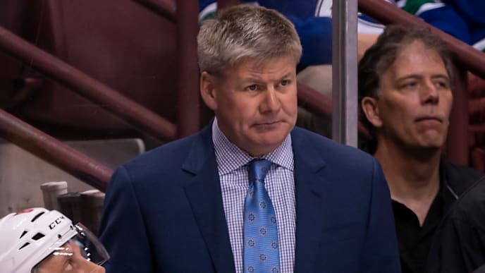 VANCOUVER, BC - OCTOBER 3: Head Coach Bill Peters in NHL action against the Vancouver Canucks on October, 3, 2018 at Rogers Arena in Vancouver, British Columbia, Canada. (Photo by Rich Lam/Getty Images) VANCOUVER, BC - OCTOBER 3: Head Coach Bill Peters in NHL action against the Vancouver Canucks on October, 3, 2018 at Rogers Arena in Vancouver, British Columbia, Canada. (Photo by Rich Lam/Getty Images)