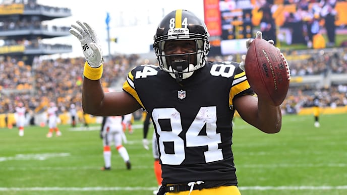 PITTSBURGH, PA - OCTOBER 28: Antonio Brown #84 of the Pittsburgh Steelers reacts after a 43 yard touchdown reception during the second quarter in the game against the Cleveland Browns at Heinz Field on October 28, 2018 in Pittsburgh, Pennsylvania. (Photo by Joe Sargent/Getty Images) PITTSBURGH, PA - OCTOBER 28: Antonio Brown #84 of the Pittsburgh Steelers reacts after a 43 yard touchdown reception during the second quarter in the game against the Cleveland Browns at Heinz Field on October 28, 2018 in Pittsburgh, Pennsylvania. (Photo by Joe Sargent/Getty Images)