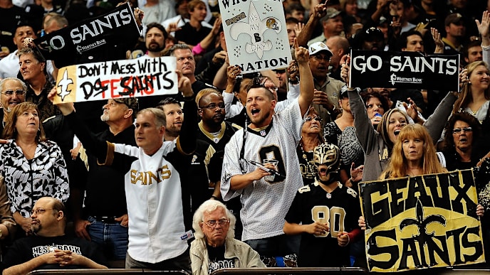 NEW ORLEANS, LA - NOVEMBER 10: General view of fans during a game between the New Orleans Saints and the Dallas Cowboys at the Mercedes-Benz Superdome on November 10, 2013 in New Orleans, Louisiana. New Orleans defeated Dallas 49-17. (Photo by Stacy Revere/Getty Images) NEW ORLEANS, LA - NOVEMBER 10: General view of fans during a game between the New Orleans Saints and the Dallas Cowboys at the Mercedes-Benz Superdome on November 10, 2013 in New Orleans, Louisiana. New Orleans defeated Dallas 49-17. (Photo by Stacy Revere/Getty Images)