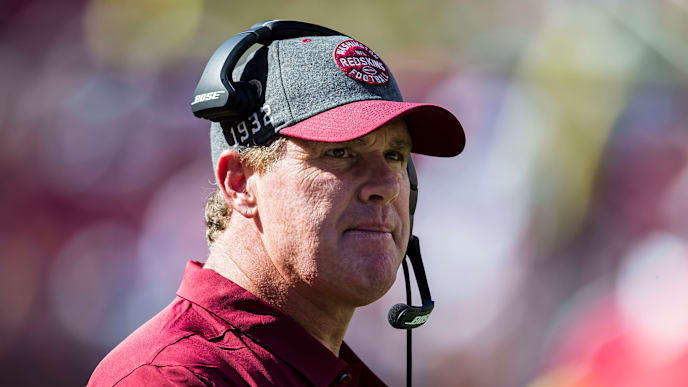 LANDOVER, MD - SEPTEMBER 15: Head coach Jay Gruden of the Washington Redskins looks on against the Dallas Cowboys during the second half at FedExField on September 15, 2019 in Landover, Maryland. (Photo by Scott Taetsch/Getty Images) LANDOVER, MD - SEPTEMBER 15: Head coach Jay Gruden of the Washington Redskins looks on against the Dallas Cowboys during the second half at FedExField on September 15, 2019 in Landover, Maryland. (Photo by Scott Taetsch/Getty Images)
