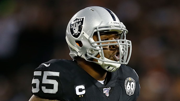OAKLAND, CALIFORNIA - SEPTEMBER 09: Vontaze Burfict #55 of the Oakland Raiders reacts after making a tackle in the first half of the game against the Denver Broncos at RingCentral Coliseum on September 09, 2019 in Oakland, California. (Photo by Lachlan Cunningham/Getty Images) OAKLAND, CALIFORNIA - SEPTEMBER 09: Vontaze Burfict #55 of the Oakland Raiders reacts after making a tackle in the first half of the game against the Denver Broncos at RingCentral Coliseum on September 09, 2019 in Oakland, California. (Photo by Lachlan Cunningham/Getty Images)