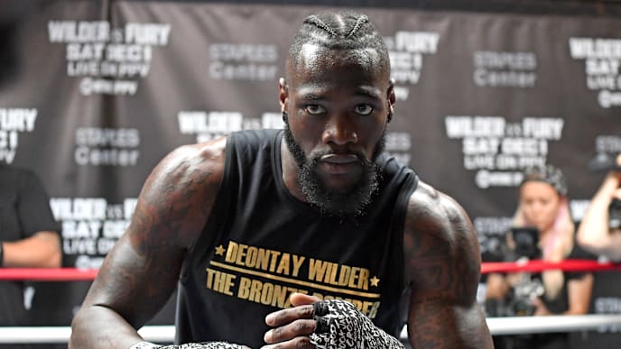 SANTA MONICA, CALIFORNIA - NOVEMBER 05: WBC Heavyweight Champion Deontay Wilder works out for the media at Churchill Boxing Club on November 05, 2018 in Santa Monica, California. (Photo by Jayne Kamin-Oncea/Getty Images) SANTA MONICA, CALIFORNIA - NOVEMBER 05: WBC Heavyweight Champion Deontay Wilder works out for the media at Churchill Boxing Club on November 05, 2018 in Santa Monica, California. (Photo by Jayne Kamin-Oncea/Getty Images)