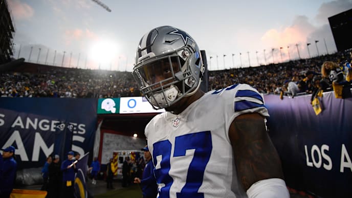 LOS ANGELES, CA - JANUARY 12: Defensive end Taco Charlton #97 of the Dallas Cowboys walks onto the field ahead of the NFC Divisional Round playoff game against the Los Angeles Rams at Los Angeles Memorial Coliseum on January 12, 2019 in Los Angeles, California. (Photo by Kevork Djansezian/Getty Images) LOS ANGELES, CA - JANUARY 12: Defensive end Taco Charlton #97 of the Dallas Cowboys walks onto the field ahead of the NFC Divisional Round playoff game against the Los Angeles Rams at Los Angeles Memorial Coliseum on January 12, 2019 in Los Angeles, California. (Photo by Kevork Djansezian/Getty Images)
