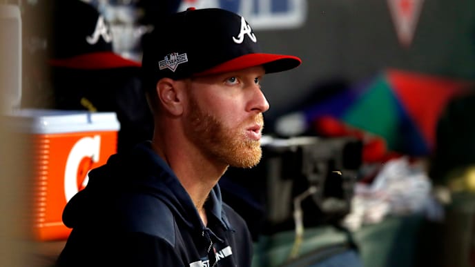 ATLANTA, GEORGIA - OCTOBER 09: Mike Foltynewicz #26 of the Atlanta Braves looks on against the St. Louis Cardinals during the sixth inning in game five of the National League Division Series at SunTrust Park on October 09, 2019 in Atlanta, Georgia. (Photo by Todd Kirkland/Getty Images) ATLANTA, GEORGIA - OCTOBER 09: Mike Foltynewicz #26 of the Atlanta Braves looks on against the St. Louis Cardinals during the sixth inning in game five of the National League Division Series at SunTrust Park on October 09, 2019 in Atlanta, Georgia. (Photo by Todd Kirkland/Getty Images)