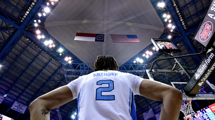 CHAPEL HILL, NORTH CAROLINA - NOVEMBER 15: Cole Anthony #2 of the North Carolina Tar Heels waits to inbound the ball during the first half of their game against the Gardner-Webb Runnin Bulldogs at the Dean Smith Center on November 15, 2019 in Chapel Hill, North Carolina. (Photo by Grant Halverson/Getty Images) CHAPEL HILL, NORTH CAROLINA - NOVEMBER 15: Cole Anthony #2 of the North Carolina Tar Heels waits to inbound the ball during the first half of their game against the Gardner-Webb Runnin Bulldogs at the Dean Smith Center on November 15, 2019 in Chapel Hill, North Carolina. (Photo by Grant Halverson/Getty Images)