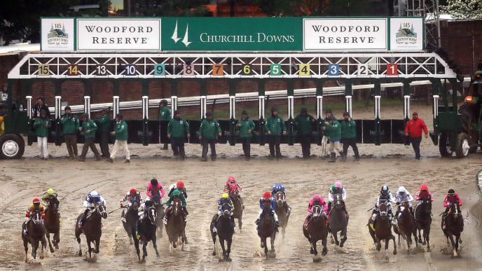LOUISVILLE, KENTUCKY - MAY 04: The field breaks from the gate at the start of the 145th running of the Kentucky Derby at Churchill Downs on May 04, 2019 in Louisville, Kentucky. (Photo by Jamie Squire/Getty Images) LOUISVILLE, KENTUCKY - MAY 04: The field breaks from the gate at the start of the 145th running of the Kentucky Derby at Churchill Downs on May 04, 2019 in Louisville, Kentucky. (Photo by Jamie Squire/Getty Images)