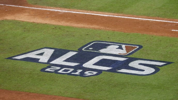 HOUSTON, TX - OCTOBER 13: A view of the ALCS logo during game two of the American League Championship Series between the Houston Astros and the New York Yankees at Minute Maid Park on October 13, 2019 in Houston, Texas. (Photo by Tim Warner/Getty Images) HOUSTON, TX - OCTOBER 13: A view of the ALCS logo during game two of the American League Championship Series between the Houston Astros and the New York Yankees at Minute Maid Park on October 13, 2019 in Houston, Texas. (Photo by Tim Warner/Getty Images)