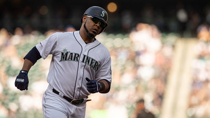 SEATTLE, WA - JUNE 1: Edwin Encarnacion #10 of the Seattle Mariners rounds the bases after hitting a solo home run off of starting pitcher Andrew Heaney #28 of the Los Angeles Angels of Anaheim during the fourth inning of a game at T-Mobile Park on June 1, 2019 in Seattle, Washington. (Photo by Stephen Brashear/Getty Images) SEATTLE, WA - JUNE 1: Edwin Encarnacion #10 of the Seattle Mariners rounds the bases after hitting a solo home run off of starting pitcher Andrew Heaney #28 of the Los Angeles Angels of Anaheim during the fourth inning of a game at T-Mobile Park on June 1, 2019 in Seattle, Washington. (Photo by Stephen Brashear/Getty Images)