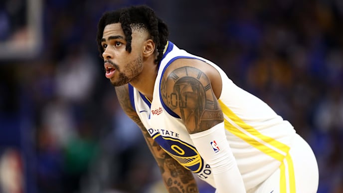 SAN FRANCISCO, CALIFORNIA - OCTOBER 24: D'Angelo Russell #0 of the Golden State Warriors stands on the court during their game against the LA Clippers at Chase Center on October 24, 2019 in San Francisco, California. NOTE TO USER: User expressly acknowledges and agrees that, by downloading and or using this photograph, User is consenting to the terms and conditions of the Getty Images License Agreement. (Photo by Ezra Shaw/Getty Images) SAN FRANCISCO, CALIFORNIA - OCTOBER 24: D'Angelo Russell #0 of the Golden State Warriors stands on the court during their game against the LA Clippers at Chase Center on October 24, 2019 in San Francisco, California. NOTE TO USER: User expressly acknowledges and agrees that, by downloading and or using this photograph, User is consenting to the terms and conditions of the Getty Images License Agreement. (Photo by Ezra Shaw/Getty Images)
