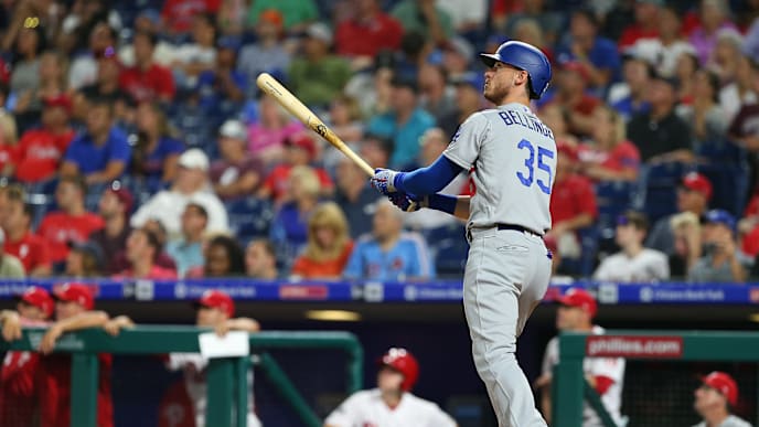 PHILADELPHIA, PA - JULY 15: Cody Bellinger #35 of the Los Angeles Dodgers watches his home run against the Philadelphia Phillies during the seventh inning of a baseball game at Citizens Bank Park on July 15, 2019 in Philadelphia, Pennsylvania. (Photo by Rich Schultz/Getty Images) PHILADELPHIA, PA - JULY 15: Cody Bellinger #35 of the Los Angeles Dodgers watches his home run against the Philadelphia Phillies during the seventh inning of a baseball game at Citizens Bank Park on July 15, 2019 in Philadelphia, Pennsylvania. (Photo by Rich Schultz/Getty Images)