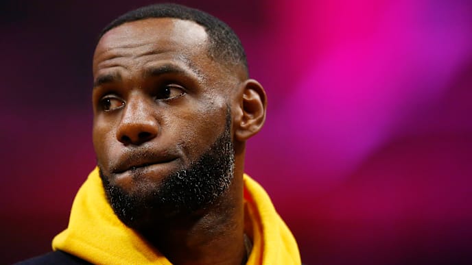 LOS ANGELES, CALIFORNIA - APRIL 05: LeBron James #23 of the Los Angeles Lakers looks on during a timeout in the first half of the game against the Los Angeles Clippers at Staples Center on April 05, 2019 in Los Angeles, California. NOTE TO USER: User expressly acknowledges and agrees that, by downloading and or using this photograph, User is consenting to the terms and conditions of the Getty Images License Agreement. (Photo by Yong Teck Lim/Getty Images) LOS ANGELES, CALIFORNIA - APRIL 05: LeBron James #23 of the Los Angeles Lakers looks on during a timeout in the first half of the game against the Los Angeles Clippers at Staples Center on April 05, 2019 in Los Angeles, California. NOTE TO USER: User expressly acknowledges and agrees that, by downloading and or using this photograph, User is consenting to the terms and conditions of the Getty Images License Agreement. (Photo by Yong Teck Lim/Getty Images)