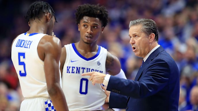 John Calipari, Immanuel Quickley, Ashton Hagans John Calipari, Immanuel Quickley, Ashton Hagans