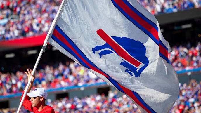 ORCHARD PARK, NY - OCTOBER 20: Detail view of a Buffalo Bills flag during the game between the Buffalo Bills and the Miami Dolphins at New Era Field on October 20, 2019 in Orchard Park, New York. Buffalo defeats Miami 31-21. (Photo by Brett Carlsen/Getty Images) ORCHARD PARK, NY - OCTOBER 20: Detail view of a Buffalo Bills flag during the game between the Buffalo Bills and the Miami Dolphins at New Era Field on October 20, 2019 in Orchard Park, New York. Buffalo defeats Miami 31-21. (Photo by Brett Carlsen/Getty Images)