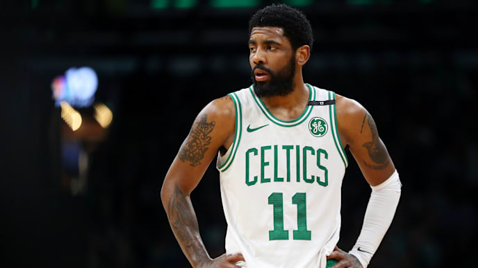 BOSTON, MASSACHUSETTS - MAY 06: Kyrie Irving #11 of the Boston Celtics looks on during the second half of Game 4 of the Eastern Conference Semifinals against the Milwaukee Bucks during the 2019 NBA Playoffs at TD Garden on May 06, 2019 in Boston, Massachusetts. The Bucks defeat the Celtics 113-101. (Photo by Maddie Meyer/Getty Images) BOSTON, MASSACHUSETTS - MAY 06: Kyrie Irving #11 of the Boston Celtics looks on during the second half of Game 4 of the Eastern Conference Semifinals against the Milwaukee Bucks during the 2019 NBA Playoffs at TD Garden on May 06, 2019 in Boston, Massachusetts. The Bucks defeat the Celtics 113-101. (Photo by Maddie Meyer/Getty Images)
